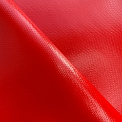 Ткань ПВХ 600 гр/м2 плотная, Красный (Ширина 150см), на отрез  в Юрга