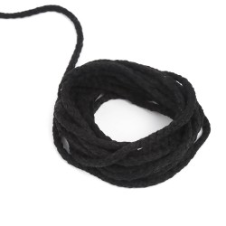 Шнур для одежды тип 2,  Чёрный (плетено-вязаный/полиэфир)  в Юрга